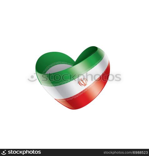 Iran national flag, vector illustration on a white background. Iran flag, vector illustration on a white background