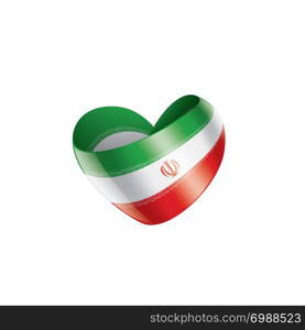 Iran national flag, vector illustration on a white background. Iran flag, vector illustration on a white background