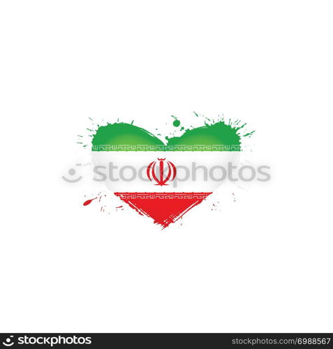 Iran national flag, vector illustration on a white background. Iran flag, vector illustration on a white background