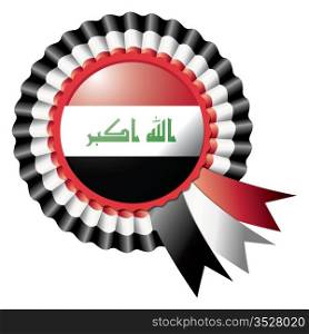 Iraq detailed silk rosette flag, eps10 vector illustration
