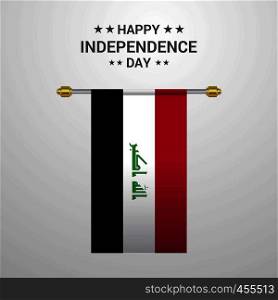Iraq Independence day hanging flag background