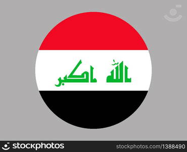 Iraq National flag. original color and proportion. Simply vector illustration background, from all world countries flag set for design, education, icon, icon, isolated object and symbol for data visualisation