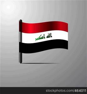 Iraq waving Shiny Flag design vector