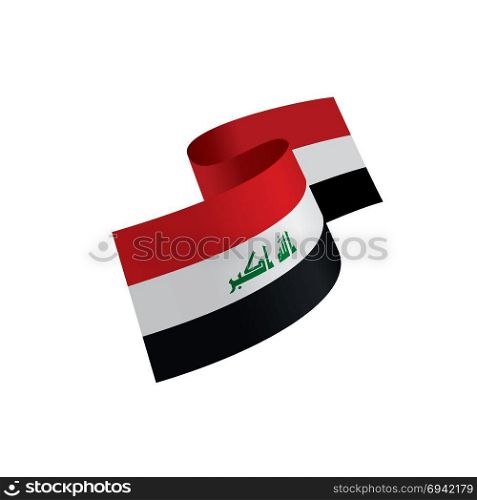 Iraqi flag, vector illustration. Iraqi flag, vector illustration on a white background