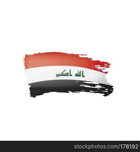 Iraqi flag, vector illustration on a white background.. Iraqi flag, vector illustration on a white background