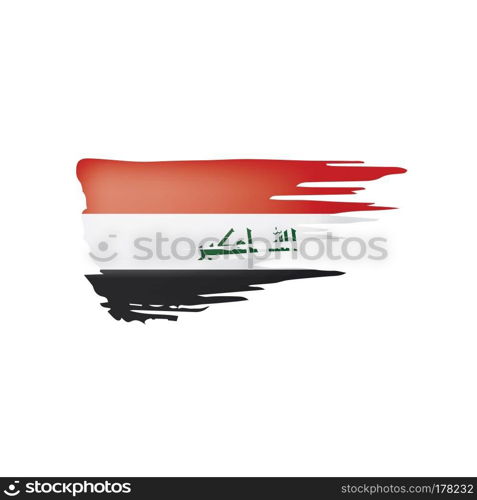 Iraqi flag, vector illustration on a white background.. Iraqi flag, vector illustration on a white background