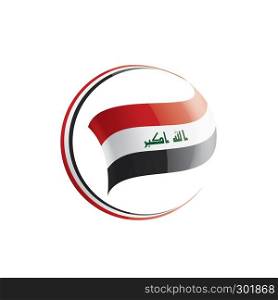 Iraqi national flag, vector illustration on a white background. Iraqi flag, vector illustration on a white background