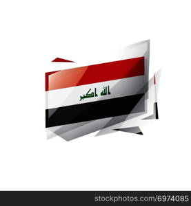 Iraqi national flag, vector illustration on a white background. Iraqi flag, vector illustration on a white background