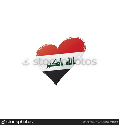 Iraqi national flag, vector illustration on a white background. Iraqi flag, vector illustration on a white background