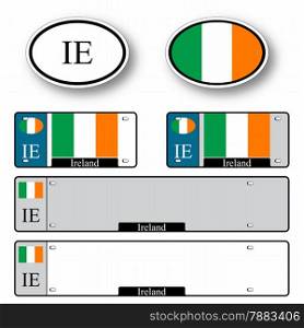 ireland auto set against white background, abstract vector art illustration, image contains transparency