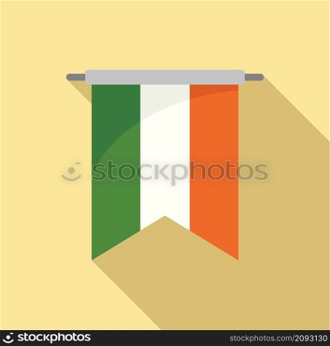 Ireland banner icon flat vector. Irish flag. Ireland republic day. Ireland banner icon flat vector. Irish flag