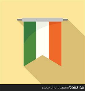 Ireland banner icon flat vector. Irish flag. Ireland republic day. Ireland banner icon flat vector. Irish flag