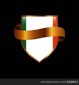 Ireland flag Golden badge design vector