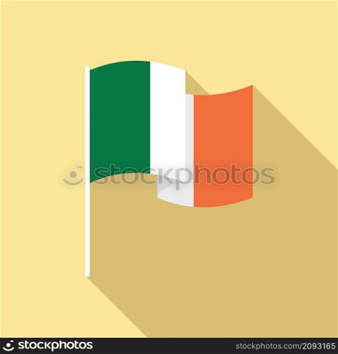 Ireland flag icon flat vector. Irish republic flag. National ireland flag. Ireland flag icon flat vector. Irish republic flag