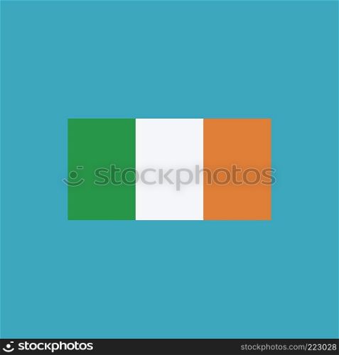 Ireland flag icon in flat design. Independence day or National day holiday concept.