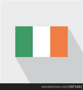 Ireland flag Long Shadow design vector