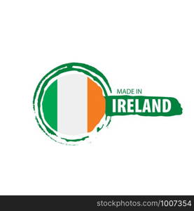 Ireland flag, vector illustration on a white background,. Ireland flag, vector illustration on a white background