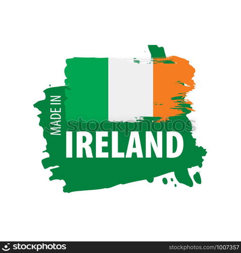 Ireland flag, vector illustration on a white background,. Ireland flag, vector illustration on a white background