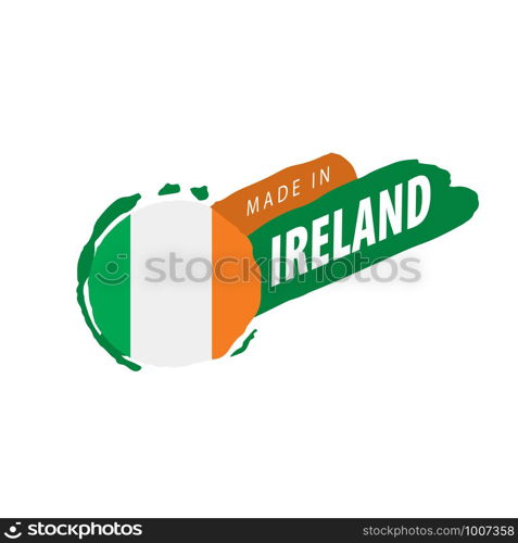 Ireland flag, vector illustration on a white background,. Ireland flag, vector illustration on a white background