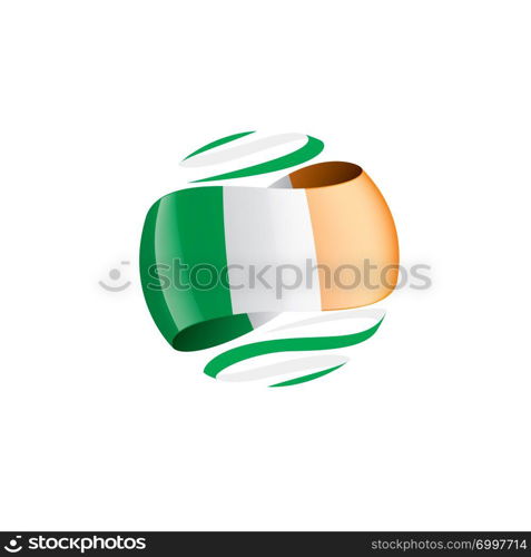 Ireland flag, vector illustration on a white background,. Ireland flag, vector illustration on a white background