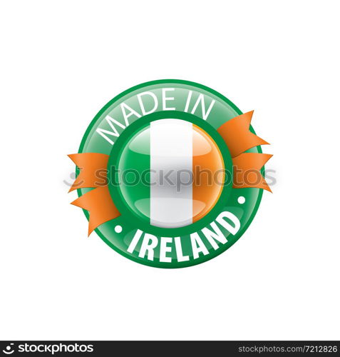 Ireland flag, vector illustration on a white background,. Ireland flag, vector illustration on a white background