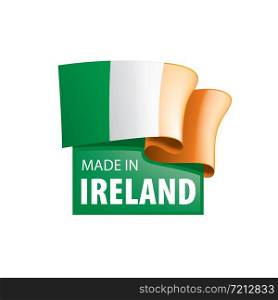 Ireland flag, vector illustration on a white background,. Ireland flag, vector illustration on a white background