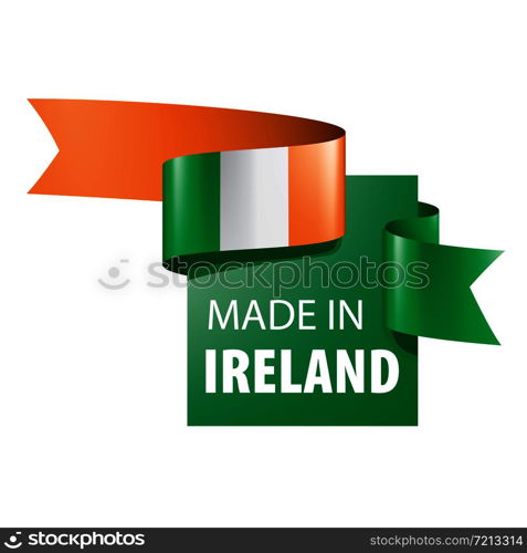 Ireland flag, vector illustration on a white background,. Ireland flag, vector illustration on a white background