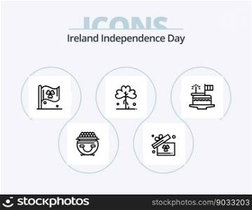 Ireland Independence Day Line Icon Pack 5 Icon Design. . box. plant. gift. patricks