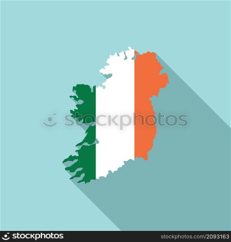 Ireland map icon flat vector. Northern island. Republic Ireland landmark. Ireland map icon flat vector. Northern island