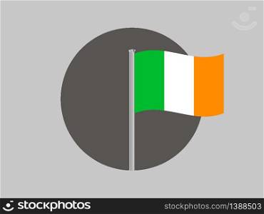 Ireland National flag. original color and proportion. Simply vector illustration background, from all world countries flag set for design, education, icon, icon, isolated object and symbol for data visualisation