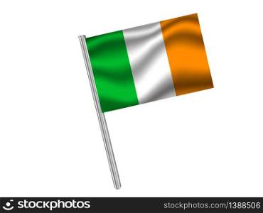 Ireland National flag. original color and proportion. Simply vector illustration background, from all world countries flag set for design, education, icon, icon, isolated object and symbol for data visualisation