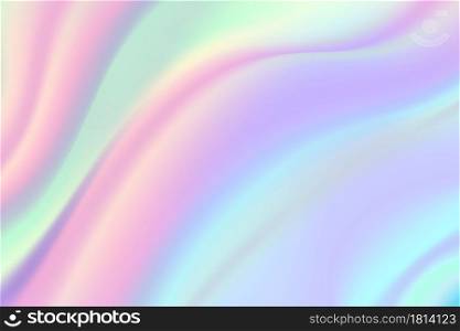 Iridescent foil background. Beautiful holographic texture, rainbow gradient unicorn pattern. Abstract surreal pink pastel vector illustration. Holographic gradient, rainbow light, colorful iridescent. Iridescent foil background. Beautiful holographic texture, rainbow gradient unicorn pattern. Abstract surreal pink pastel vector illustration