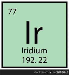 Iridium element. Mendeleev table. Chemical icon. Square frame. Blue background. Vector illustration. Stock image. EPS 10.. Iridium element. Mendeleev table. Chemical icon. Square frame. Blue background. Vector illustration. Stock image.