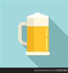 Irish beer mug icon flat vector. Happy beer glass. Tankard bar bottle. Irish beer mug icon flat vector. Happy beer glass