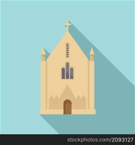 Irish church icon flat vector. Cross ireland church. Celtic dublin art. Irish church icon flat vector. Cross ireland church
