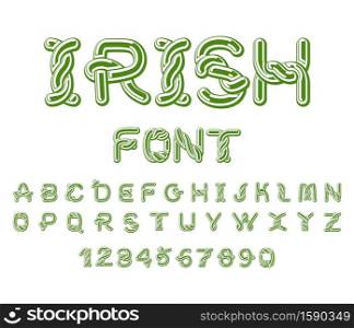 Irish font. National Celtic alphabet. Traditional Ireland ornament letter