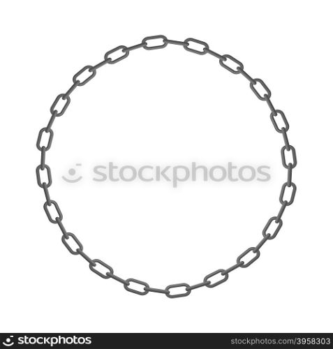 Iron chain. Circle frame of rings of chain. Vector illustration.&#xA;