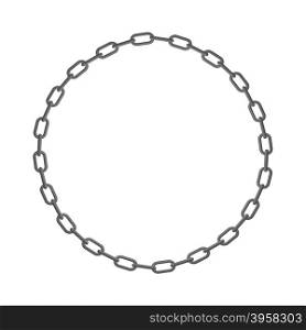 Iron chain. Circle frame of rings of chain. Vector illustration.&#xA;