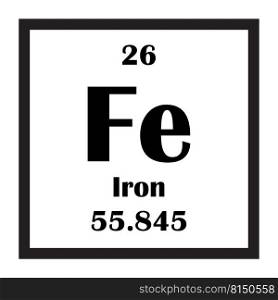 Iron chemical element icon vector illustration design