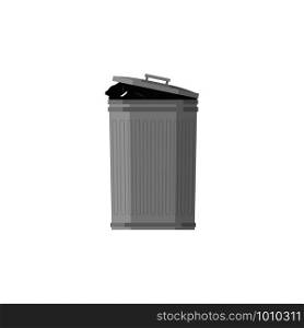 iron garbage bin, environmental protection in flat style. iron garbage bin, environmental protection in flat