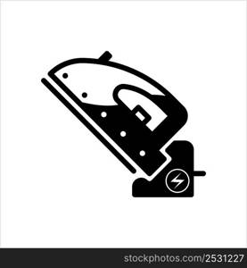 Iron Icon, Cloth Electric Iron, Steam Vector Art Illustration