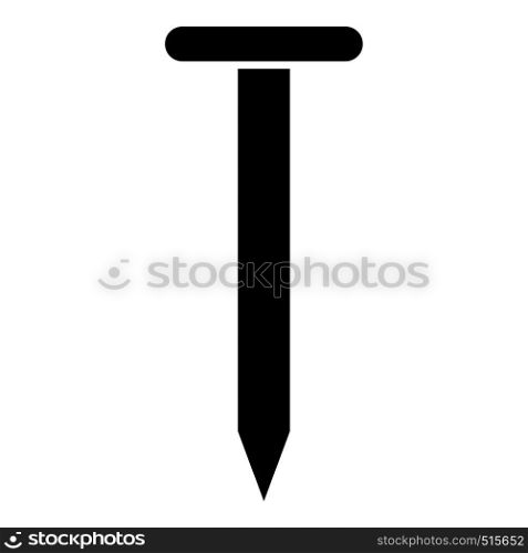Iron nail icon black color vector illustration flat style simple image