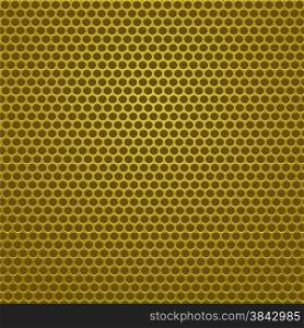 Iron Perforated Texture. Yellow Steel Perforated Background.. Perforated Texture.