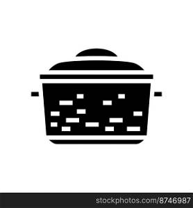 iron pot cooking glyph icon vector. iron pot cooking sign. isolated symbol illustration. iron pot cooking glyph icon vector illustration
