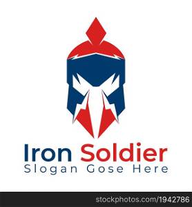 Iron soldier vector template. Spartan logo vector design template. Old Vintage Antiques Spartan warrior vector design.