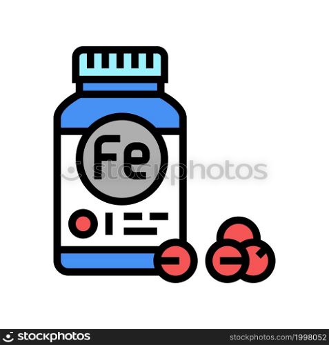 iron supplements package color icon vector. iron supplements package sign. isolated symbol illustration. iron supplements package color icon vector illustration