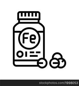 iron supplements package line icon vector. iron supplements package sign. isolated contour symbol black illustration. iron supplements package line icon vector illustration