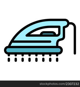 Ironing icon. Outline ironing vector icon color flat isolated. Ironing icon color outline vector