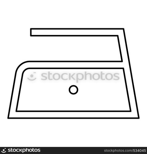 Ironing is allowed low slow temperature to one hundred and ten 110 degrees Clothes care symbols Washing concept Laundry sign icon outline black color vector illustration flat style simple image