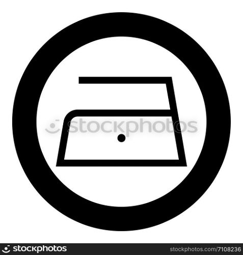 Ironing is allowed low slow temperature to one hundred and ten 110 degrees Clothes care symbols Washing concept Laundry sign icon in circle round black color vector illustration flat style simple image. Ironing is allowed low slow temperature to one hundred and ten 110 degrees Clothes care symbols Washing concept Laundry sign icon in circle round black color vector illustration flat style image